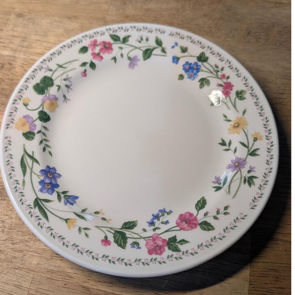 Farberware English Garden 225 Stoneware Salad Plate Floral 1993 Vintage 7 5/8"